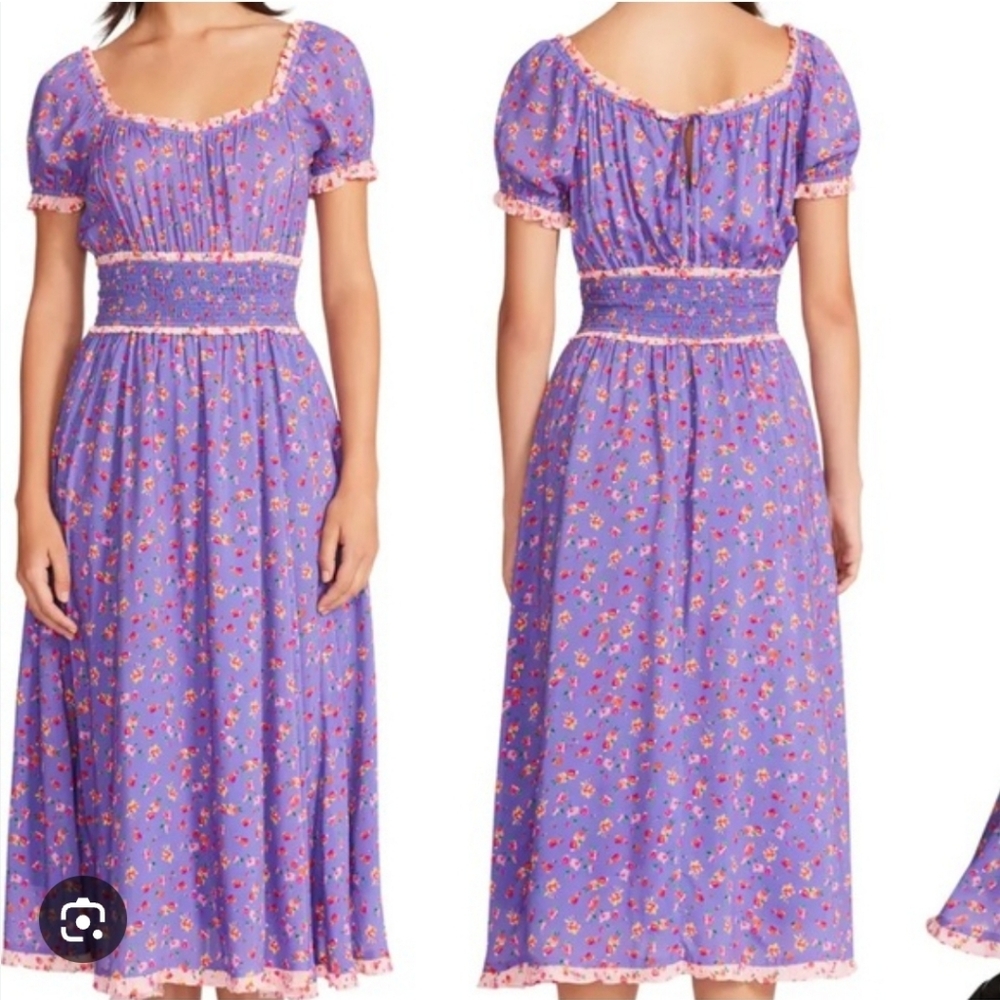 Betsey Johnson Purple Floral Dress Cottage Core Small